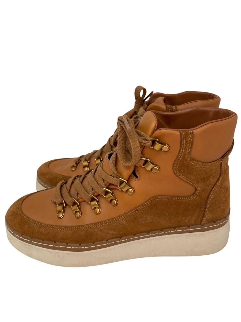 Vince Soren Brown Suede Leather Lace-Up Ankle Boots Size 8